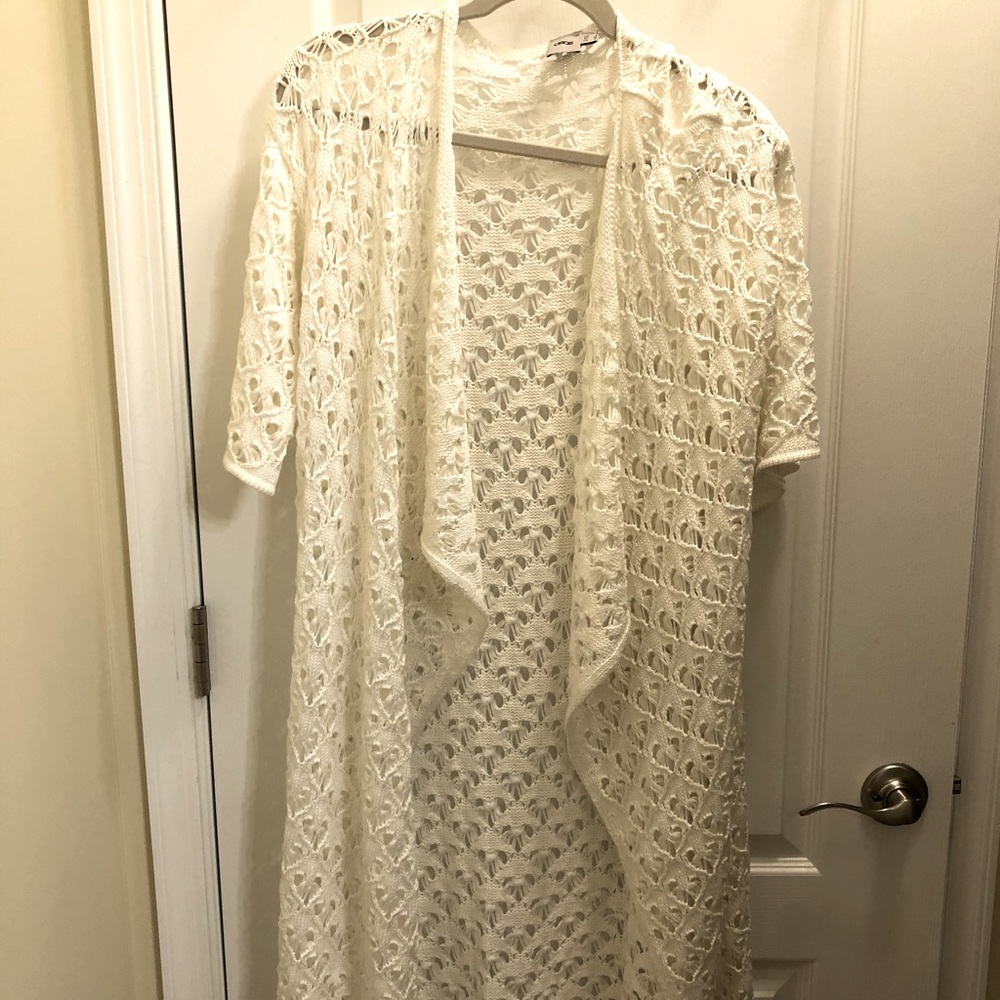 ASOS Long Crochet Kimono White US Sz 0